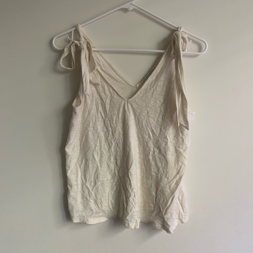 Express Cream Tie Sleeve Tank Top
